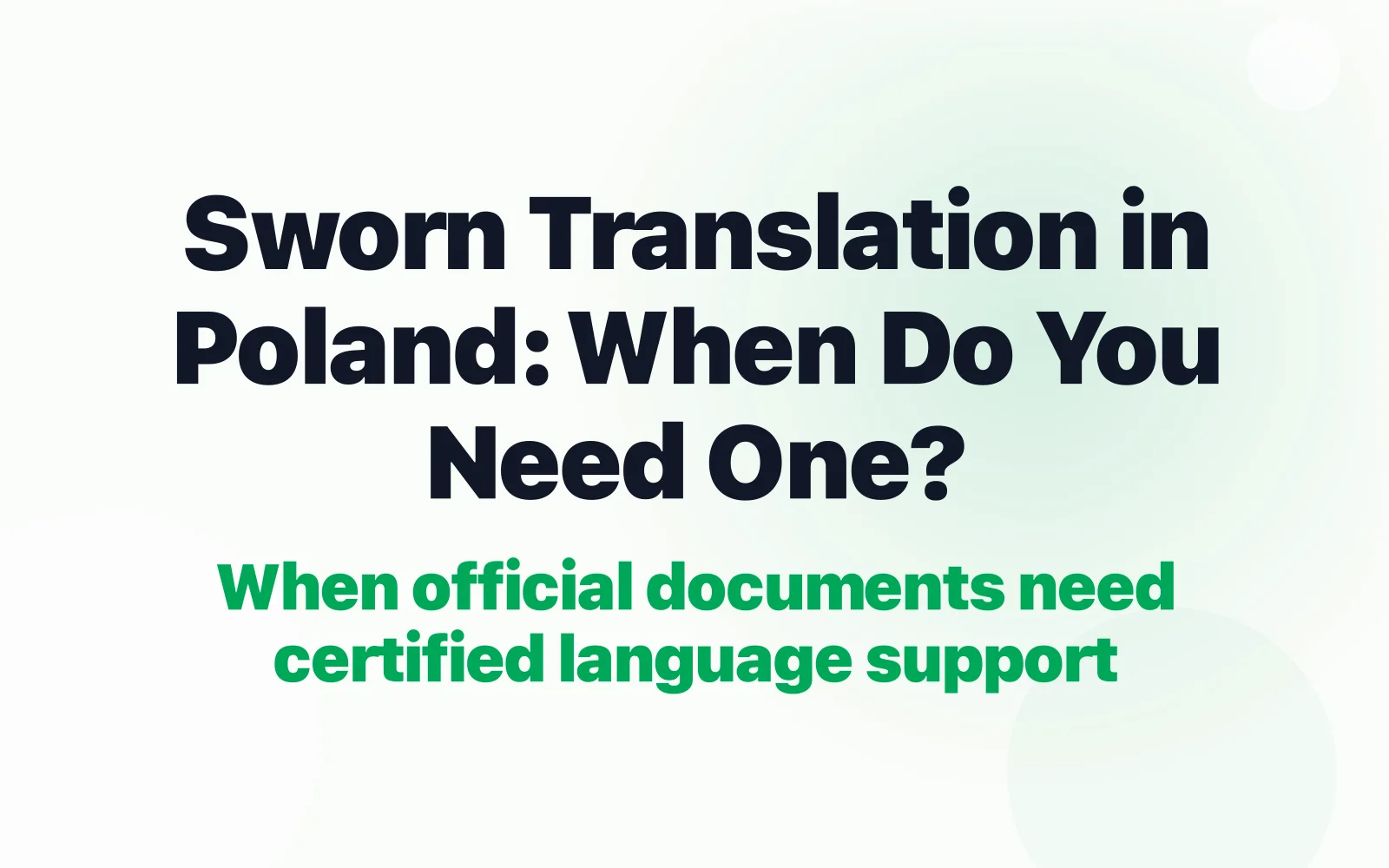 Official documents prepared for sworn translation in Poland